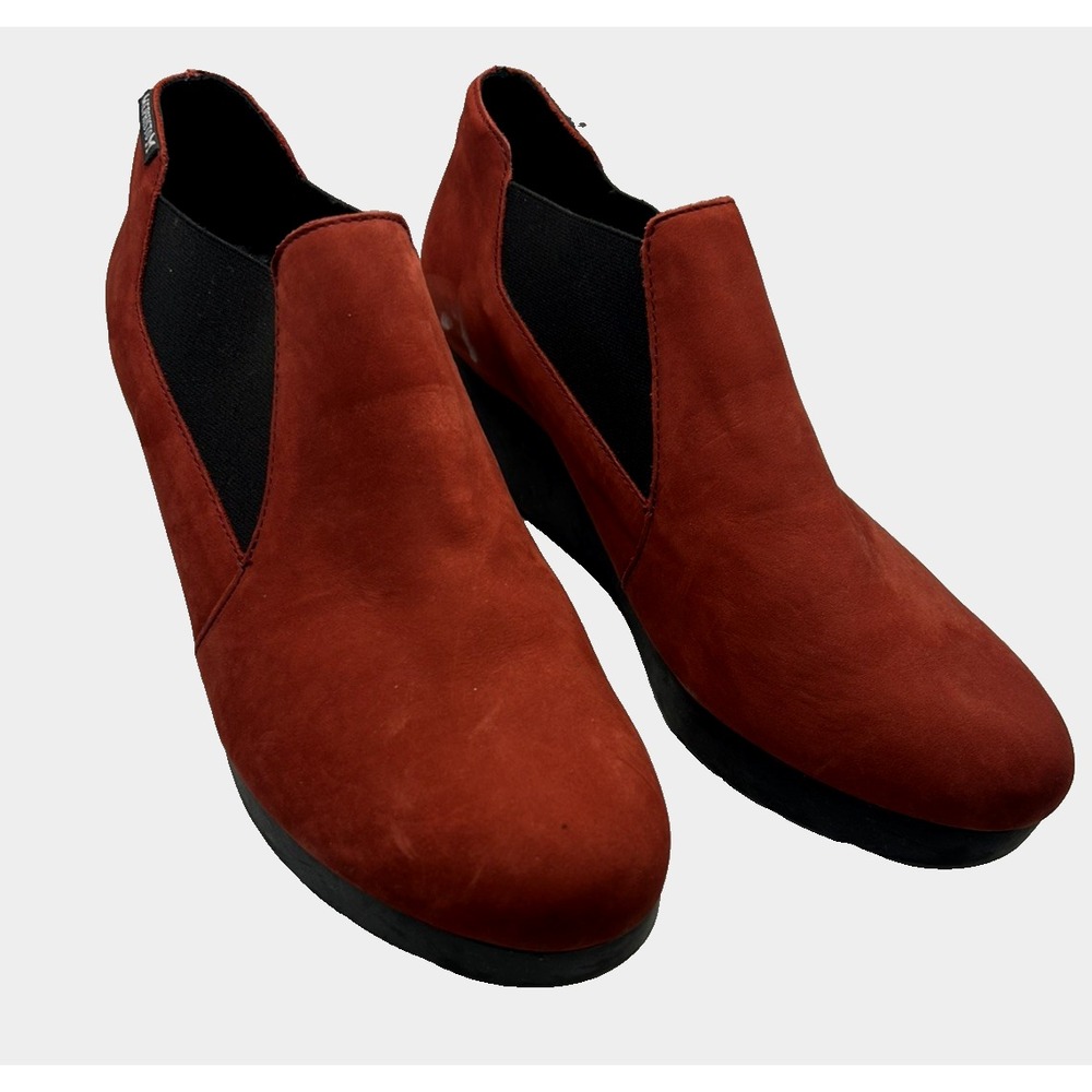 Mephisto Tosca Red Leather Comfort Slip On Wedge Size 9